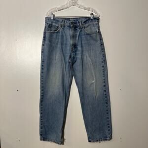 Levi's 550 Relaxed Sraight Loose Fit Washed Casual Blue Denim Jeans Womens 34x30